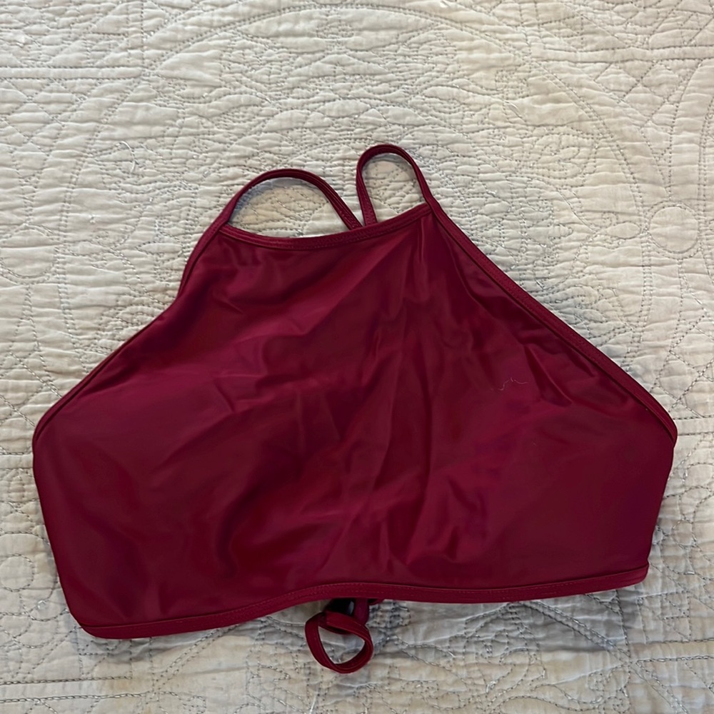 Maroon high neck bikini top
